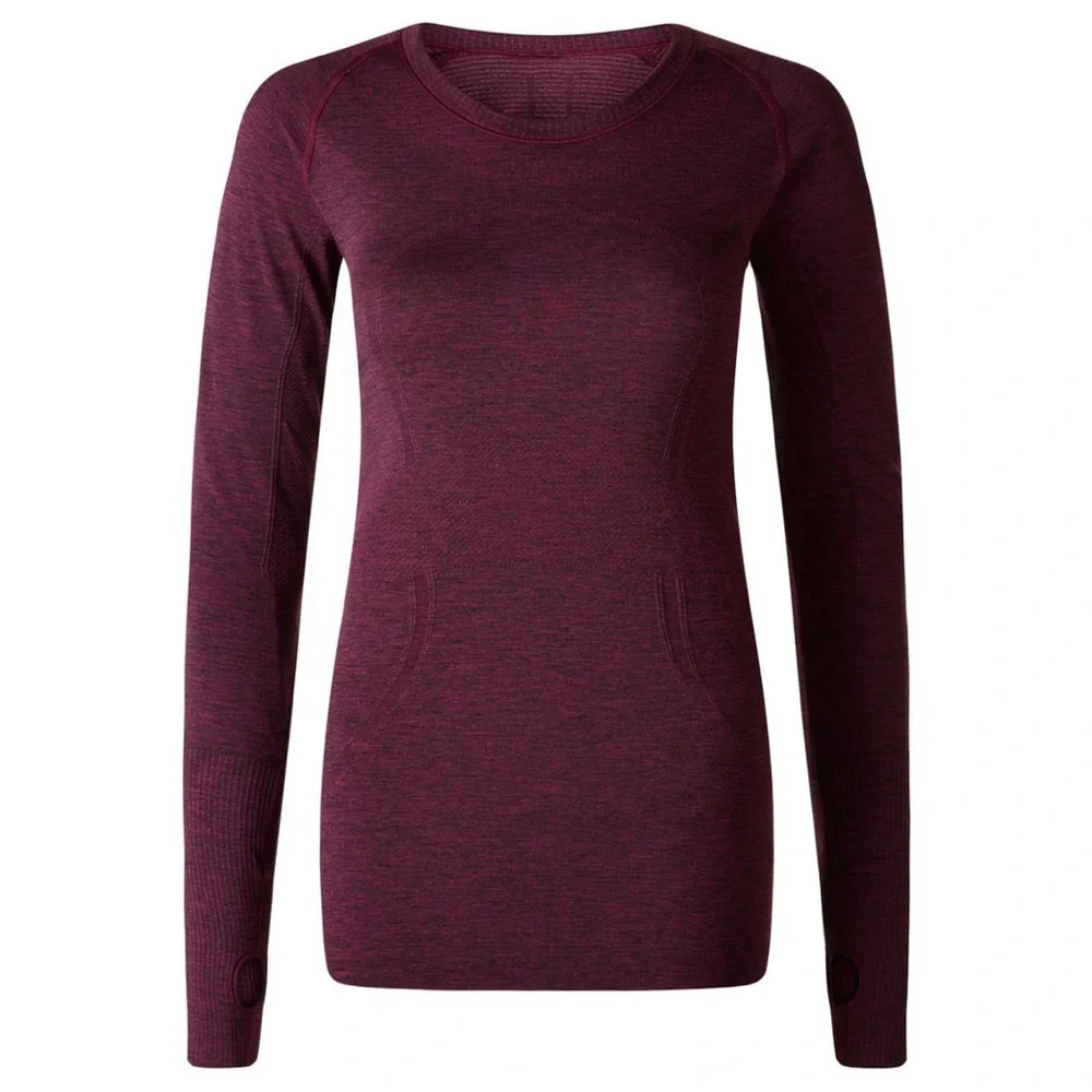 Lululemon Swiftly Tech Long Sleeve Merlot Crew Running Gym Workout Top Shirt